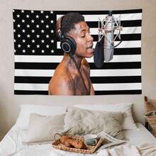 YoungBoy Never Broke Again Tapestry Poster Concert Banner Bedroom Living Room Sofa Dormitory Bedside Wall Decoration Painting - 60x40吋/152公分(寬)x 102公分(高) - 查看 4