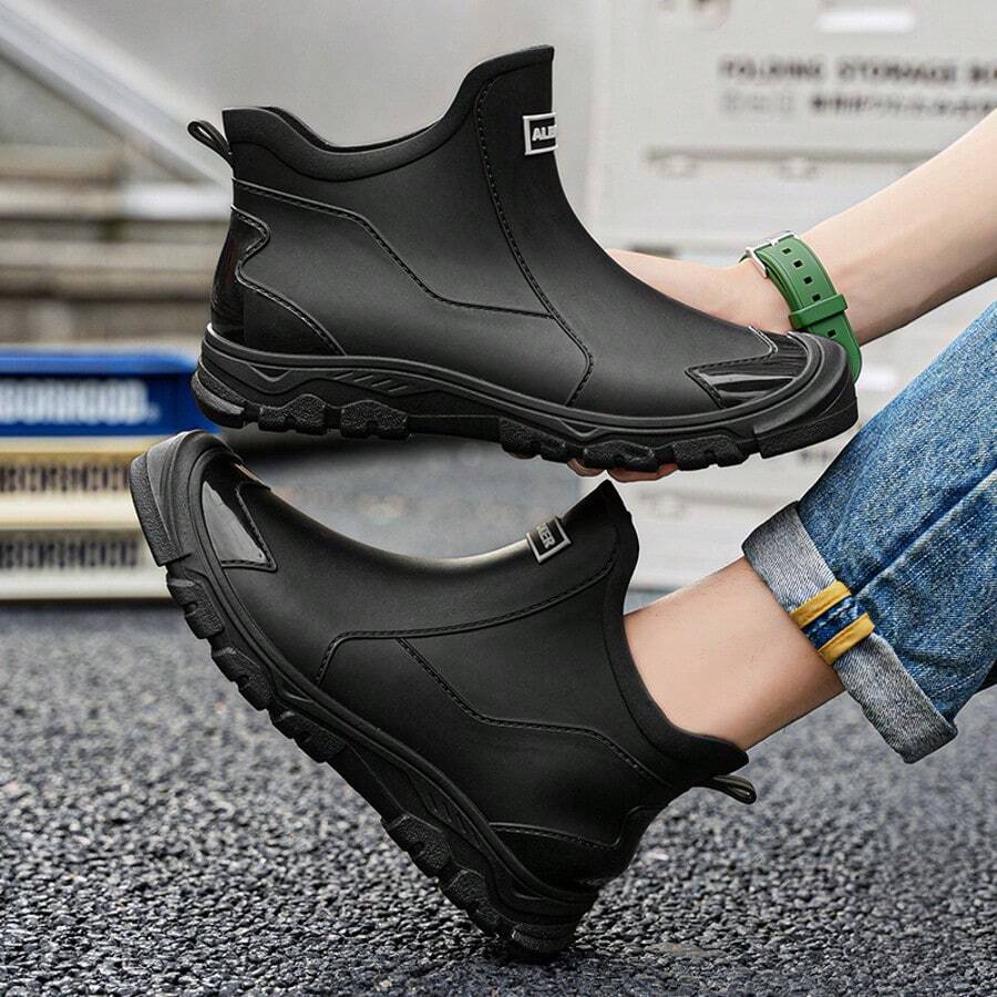 Men's Rain Boots/Shoes For Kitchen, Beach, Work, Anti-Slip, Fashion Durable - Black - View 1