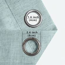 Light Green Curtains 84 Inch Length For Living Room 2 Panels Set Linen Textured Light Filtering Semi Sheer Grey Aqua Coastal Curtains For Nursery Decor Dining Bedroom Seafoam Pale Blue Teal Gray Mint - 綠色 - 查看 6