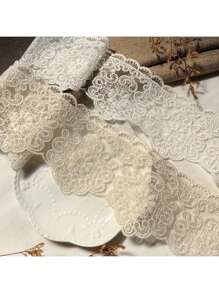 1 Yard Embroidered Lace Trim, 9cm Wide, Suitable For DIY Crafts, Doll Dresses And Clothing Edging