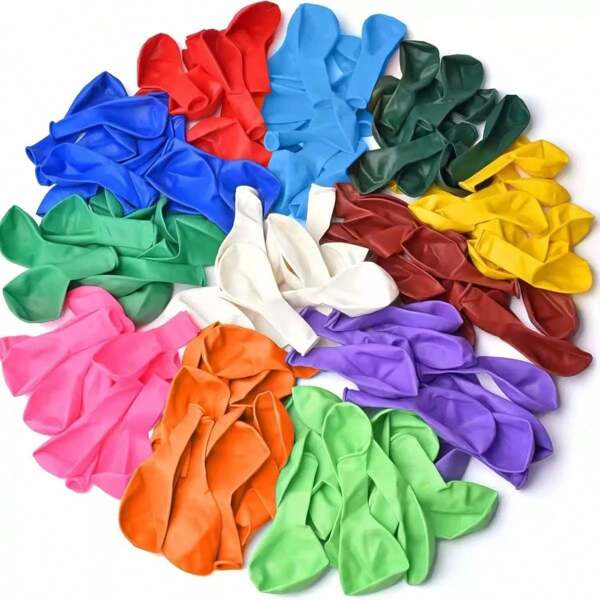 5-Inch Assorted Matte Latex Balloons, 100pcs/200pcs, Random Color Package, Suitable For Party, Event, Background Decoration