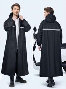 Hochwertiger modischer Regenmantel, verdickter Regenmantel, ganzkörper Regenmantel, wasserdicht und windabweisend Regenjacke für Herren und Damen, multifunktionaler Regenponcho für Outdoor-Aktivitäten wie Radfahren, Reisen, Klettern, wasserdichter Regenmantel in Große Größen, schwarzer Regenmantel, Regenumhang für Erwachsene, Mode-Regenmäntel für Outdoor-Einsatz