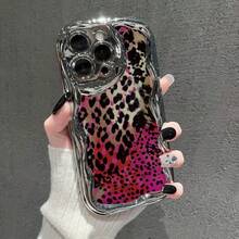 パターン電気メッキクリーム波状シェル携帯電話ケース、 17 air/16E/16/15/14/13/12/11 Pro Max 16 Plus/16Eに適した携帯電話保護ケース、男性と女性に適しており、シンプルな個性、落下防止保護。 - シルバー - チェックする 2