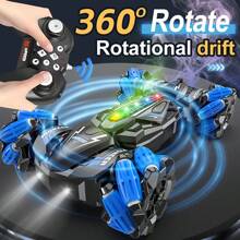 1 Peça Carro de Controle Remoto 2.4GHz, Carro de Manobra Potente 4WD, Design de Navio de Guerra Futurista Recarregável com Luzes Coloridas, Compatível com Sensoriamento de Gestos, Carro de Brinquedo para Crianças e Meninos, Presente de Aniversário