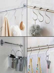 10-Pack Samll/Medium/Big Heavy-Duty Stainless Steel S-Shaped Hooks - Multipurpose Metal Hanging Hooks For Kitchen, Workshop, Bathroom, And Garden Use,Hooks,Hook,S Hooks(Random Color) Back To School