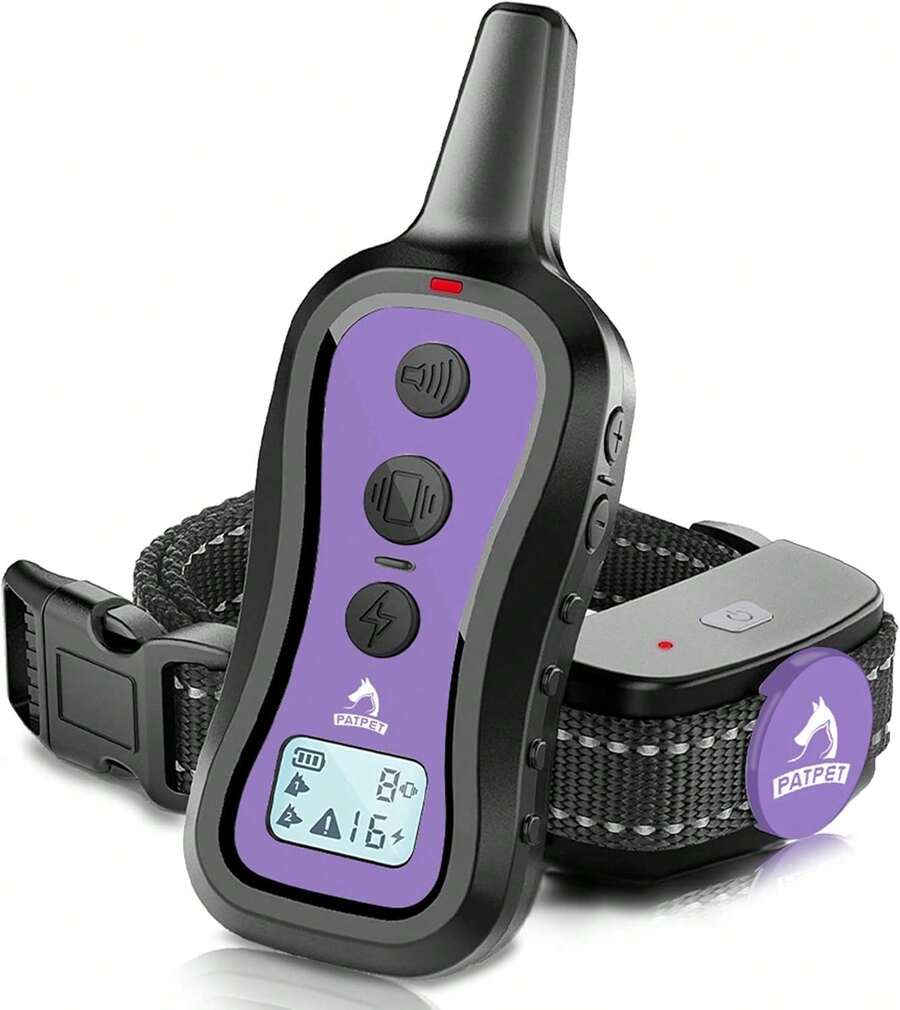 Dog Training Collar Dog Shock Collar With Remote - 3 Training Modes, Beep, Vibration And Shock, Up To 1000 Ft Remote Range, Rainproof For Small Medium Large Dogs - Purple - View 1