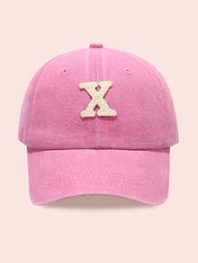 1 件儿童粉色 26 个字母棒球帽，水洗幼儿男童女童防晒帽适合户外日常佩戴 - 粉色 - 查看 50