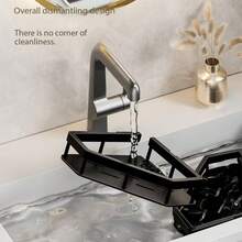 转角淋浴架，浴室收纳架，材质，室内淋浴架，淋浴壁挂洗发水架，厨房和浴室储物盒，淋浴篮，三角架节省空间 - 壁挂式洗发水架