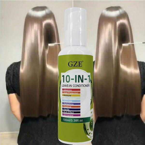GZE10-IN-1 Leave-In Conditioner Silkening Heat Protection Moisturizing Stay Fragrant Anti-Frizz Refreshing Essence Gentle Multi Effect Oil Control