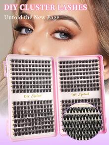 384pcs Individual False Eyelashes, Eyelash Book, Cluster Fake Eyelashes, DIY Home Eyelash Extension, Cluster Fake Eyelashes, Individual False Eyelashes, False Eyelashes