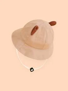 1 Peça Chapéu de Balde Adorável com Orelhas de Urso, Chapéu de Balde Fashion Respirável, Cordão Ajustável Adequado para Homens/Mulheres/Bebês, Proteção Solar de Primavera/Verão para Uso Externo