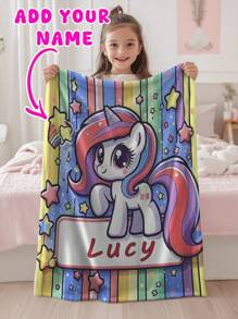 1 pieza Manta personalizable con texto, adecuada como regalo para niñas, niños, adultos, San Valentín, ligera, suave y cálida, también adecuada para el Día de la Madre, cumpleaños, Día del Niño, Día del Padre, ceremonia de graduación, boda, Navidad, uso doméstico en sofá, cama, coche, dormitorio, sala de estar