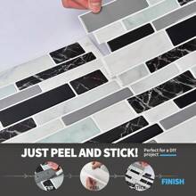 Peel And Stick Waterproof Backsplash Wallpaper For Kitchen, Bathroom Self-Adhesive Tile Contact Paper Countertops And Walls