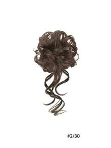 龙须双丸子头合成假发花苞头仿真发圈自然蓬松慵懒神器可爱卷发假发包、发圈、发饰、马尾夹、发圈、发橡皮筋