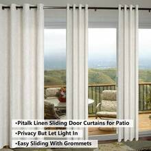 Tan Beige Linen Curtains 105 Inches Long For Living Room 2 Panel Sets Grommet Semi Sheer Curtain Drapes For Family Room Patio Glass Sliding Door Doorway Industrial Farmhouse Decor 105 Length - Multicolor - View 1