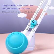 Cortador Circular De Papel 360 Grados Rotación Escala Transparente Ajuste Deslizante Antideslizante Con Cabezal Reemplazable - Como se muestra - Ver 11