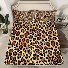 JSHGVBlack Brown Leopard Print Sheet Sets Women Cheetah Print Fitted Sheet For Boys Girls Men Africa Animal Wildlife Bedding Set Ultra Soft Decor  Bed Cover No Flat Sheet Full Sizel5ylt56i6l6 - Multi12-Full - View 1