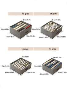 1pc- Gray Fabric Drawer-Type Separate Storage Box, Clothes And Trousers Separate Storage Box, Which Can Be Used To Store And Organize Underwear, Trousers And Ties, And The Wardrobe Drawer Styles Are Layered And Arranged In Baskets.
