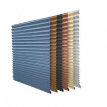 2pcs/Set, Multiple Color & Size Options, Minimalist Pleated Curtains, Semi-Blackout, Breathable, Easy Installation Without Drilling, Retractable, Customizable Fit All Rooms, Adds Elegant Style To Space