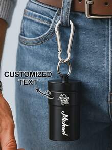 1 Stück personalisierter tragbarer Aschenbecher-Schlüsselanhänger, individuell anpassbarer Edelstahl-Aschenbecher für Outdoor mit guter Dichtung, ideal als Geschenk für Freund/Vater/Freunde/Lehrer, geeignet für Bar, Geburtstag, Jahrestag, Hochzeit, Valentinstag, Outdoor, Sommerurlaub