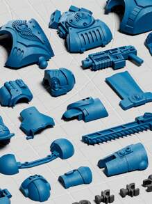 1 pieza Figura decorativa de guerrero acorazado de múltiples posturas impresa en 3D, juguete de ensamblaje DIY multiarticulación para reducir el estrés