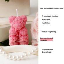 1 pezzo Candela profumata creativa a forma di cuore con orsetto rosa, disponibile in varie dimensioni e colori, decorazione carina, bomboniera per matrimonio, decorazione romantica per la casa, regalo per la stagione dei matrimoni, regalo di San Valentino, candela per compleanno, regalo per donne, regalo per l'autunno/inverno, regalo di Natale, decorazione per la stanza
