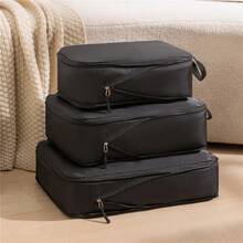 3 unids/set viaje embalaje comprimible bolsa de almacenamiento de viaje multifunción maleta impermeable Nylon organizador de equipaje portátil rosa ZEO3 - Rosa - Ver 7
