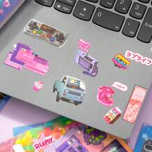 1pc Japanese-Style Retro Cute Cartoon Girl Creative Stickers, Japanese Showa Sticker Book Series, Suitable For Scrapbooks And DIY Creative Projects., School Supplies,Back To School - Multicolor - View 6