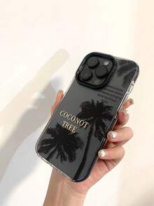 Plant 1pc Double Color Transparent Black Edge Cool Coconut Tree Shockproof Fashionable Full Coverage TPU+PC High-Quality Material Phone Case Compatible With IPhone 13 14 15 Pro Max 16 16 Pro 16 Pro Max 16E, IPhone 11 12 Pro Max X XR XS Max 7 8 Plus 13 Mini 12 Mini 6S Plus 11 Pro Max 14 Pro 14 Plus 15 Plus Waterproof Anti-Fall Scratch Resistant - Multicolor - View 5