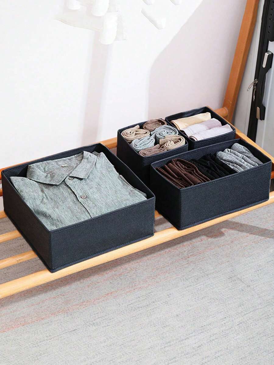 Clothing Storage Box, Household Foldable Non-Woven Storage Box, Wardrobe Drawer Type, Clothing Underwear Organizer Box, Socks Bra Underwear Drawer Type Foldable Storage Box