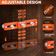 Cabinet Hardware Jig With Deep Hole Pencil, Adjustable Cabinet Handle Template Tool With Alignment Hole, Punch Locator Drill Guide For Knobs,Handles And Pulls, Drawer Cabinet Installation - Multicolor - View 8