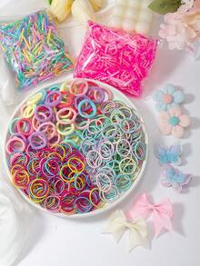 Juego de 10/845 piezas de pinzas para el cabello con motivos florales rosas, pinzas para el cabello con mariposas ombré brillantes, pinzas con lazo, scrunchies y lazos desechables para el cabello - Accesorios perfectos para outfits diarios, de fiesta o de viaje de niñas