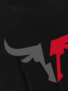 ChristmasManfinity LEGND Men Bulls Graphic Print Casual Short Sleeve Tee, Going OutHot Item - White - View 5