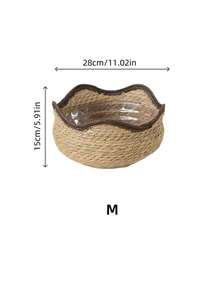 Handmade Rattan Plant Pot Basket - Succulent Flower Pot With Waterproof Lining, Boho Home Decor For Living Room/Balcony, Storage Organizer Basket (Nordic Style) - Multicolor - View 8