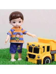 One Piece 6 Inches Cute Baby Dolls, Boy Model 13 Movable Joints Plastic Painted Eyes, For Children Girl Birthday Gift Toys