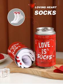 1 par de calcetines de alta calidad con diseño de corazón, calcetines cómodos y divertidos unisex adecuados para el verano, todas las estaciones, y como regalo para el Día del Padre, Pascua, regreso a clases, Navidad, Acción de Gracias, Día de la Independencia, para mejorar el ambiente familiar con diseños de dibujos animados.