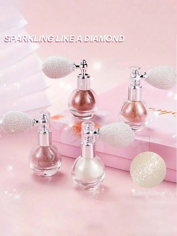 Spray corporal brillante - Rocío de polvo iluminador para cara y Body, iluminador con brillo y lentejuelas, fijador de maquillaje de secado rápido (Festival/Fiesta)
