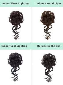 龙须双丸子头合成假发花苞头仿真发圈自然蓬松慵懒神器可爱卷发假发包、发圈、发饰、马尾夹、发圈、发橡皮筋