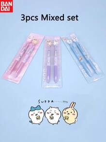 2pcs/6pcs Bandai, Chiikwa Stationery, Back To School Stationery, Inspirational Plastic Stretchable Ballpoint Pen In Black Ink, Lightweight Mid Point, Magnetic Cap, Smooth And Neat Writing, Lightweight And Durable Plastic, Cute Design, Suitable For School Students, Teachers, Writing, Start Of School Gifts, Perfect Party Gifts&Birthday Surprise Gifts, Ideal For Christmas, Halloween, Thanksgiving Gifts.