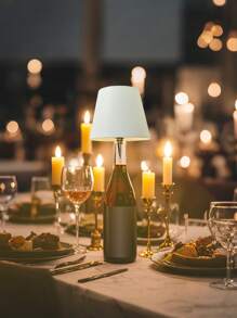 2 peças Lâmpadas de Garrafa Sem Fio, Lâmpadas de Mesa LED Wireless Recarregáveis com Controle de Toque Dimmerável, Adequadas para Lâmpadas de Natal, Bar, Restaurante e Vaso, Preto+Branco