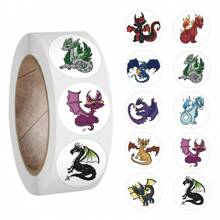 500PCS Dragon Stickers Roll Vinyl Stickers Scrapbook, Journaling, Laptop, Bumper, Skateboard, Water Bottles, Computer, Phone, Cartoon Anime
