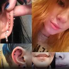 60 pièces Ensemble portable et exquis de bijoux de piercing en acier inoxydable pour le nombril, les ongles, les sourcils, la langue, l'anneau arqué, le piercing des lèvres