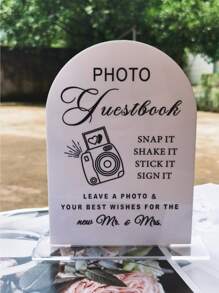1pc Arch Acrylic Signs With Stand For Reception,Wedding And Party Event,Christmas