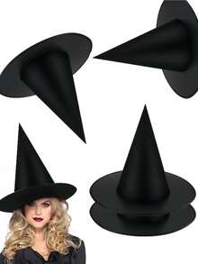 2/4/8 piezas - Sombrero de bruja negro de Halloween, Sombrero de bruja flotante, Sombrero de bruja colgante, Set de sombrero de bruja negra - Sombrero de bruja puntiagudo de poliéster, Sombrero de mago negro, Sombrero de bruja colgante engrosado, Sombrero de bruja suelto, Sombrero de mago negro, Accesorios para espectáculos de magia y fotografía - Multicolor - Ver 4