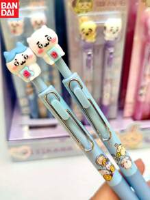 2pcs/6pcs Bandai, Chiikwa Stationery, Back To School Stationery, Inspirational Plastic Stretchable Ballpoint Pen In Black Ink, Lightweight Mid Point, Magnetic Cap, Smooth And Neat Writing, Lightweight And Durable Plastic, Cute Design, Suitable For School Students, Teachers, Writing, Start Of School Gifts, Perfect Party Gifts&Birthday Surprise Gifts, Ideal For Christmas, Halloween, Thanksgiving Gifts.