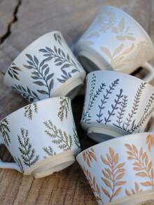 1件蝴蝶炻器高端马克杯套装,美式复古牛奶杯,早餐杯,田园下午茶杯,大容量花卉创意磨砂纹理,手绘高颜值咖啡杯,适用于家庭/咖啡厅/派对聚会/餐厅,可用于微波炉/烤箱/洗碗机,咖啡爱好者必备 - 彩色 - 查看 8