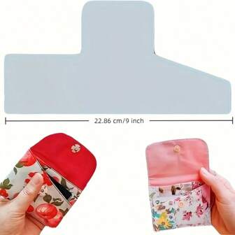 5 英寸/7 英寸/9 英寸亚克力缝纫模板，用于 DIY 零钱包 - 可重复使用的花卉和几何纺织图案模板，适用于手工艺人、绗缝、缝纫项目、零钱包制作 | 花卉设计模板 | 可重复使用的工艺图案