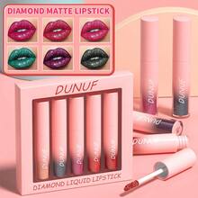DUNUF 5pcs Pearlescent Lipstick - Waterproof, Long-Lasting Shimmer Lip Gloss, Non-Sticky Formula, Exquisite Gift Stage Makeup Daily Makeup Universal,Easy Application For All Skin Types