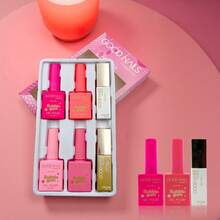 Good Nails New York set de esmaltes en gel "Bubble Gum" incluye 6 colores, kit profesional para manicura y pedicura, esmalte semipermanente uñas acabado brillante - Multicolor - Ver 5