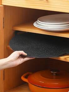 1 Piece 34cm/13.39in 不粘麦饭石风格圆形双柄烤盘，韩式烤盘，烧烤，铁板烧，不粘圆形煎锅，方便烤盘，适用于家庭户外炉灶户外用品非常适合户外烧烤、室内派对、露营野餐、家庭晚餐用品、派对用品